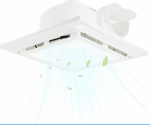 Bathroom Exhaust Fan with LED Light 145 CFM, 11.8" Panel, 1.0 Sone Low Noise，Cutout Size 10" x10"，Duct 4 Inch Quiet Bath Ceiling Vent Fan Combo with 6