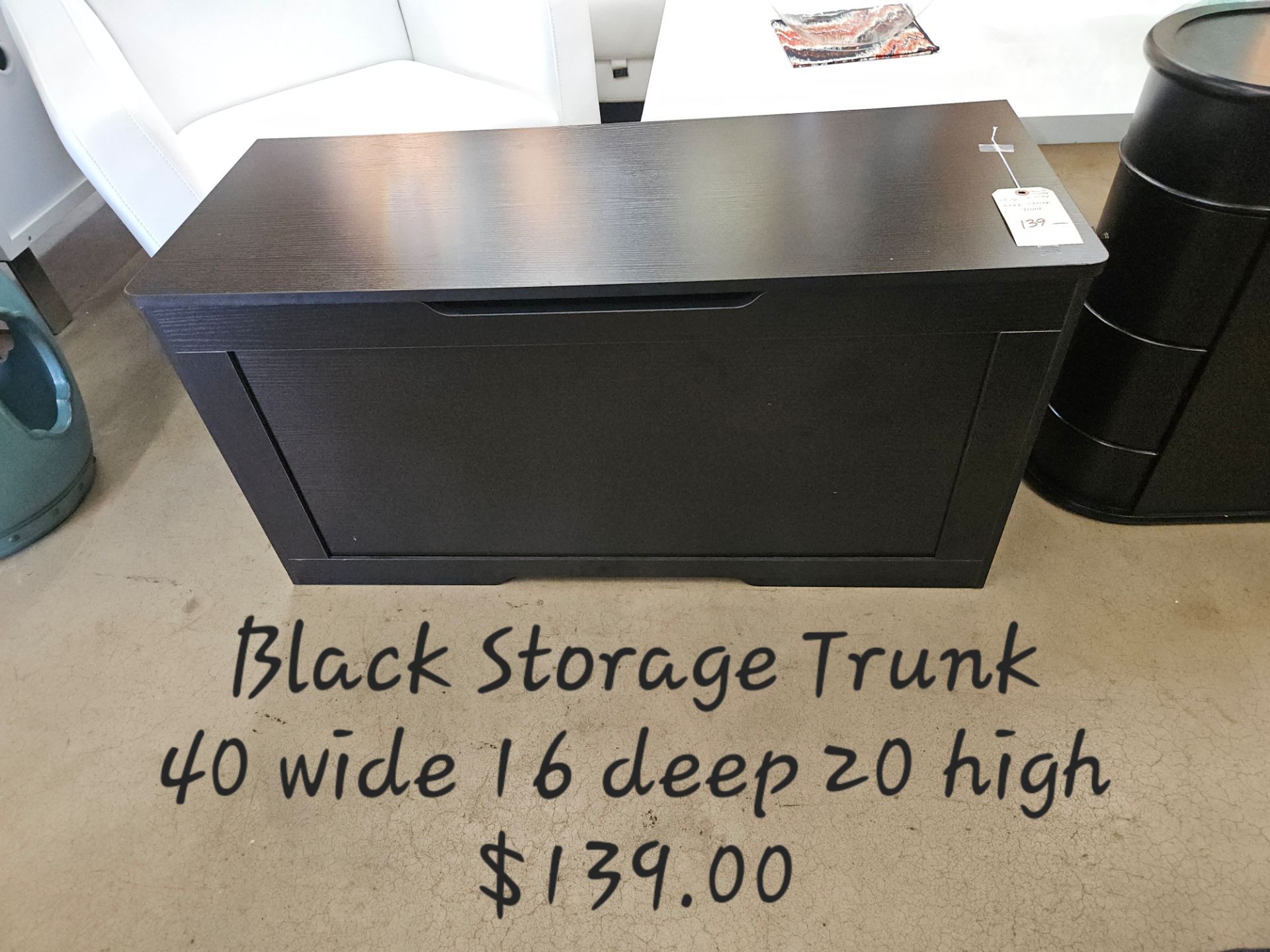 Black Storage ChestWe are located at 2811 East Bell road. Another Time Around Furniture.