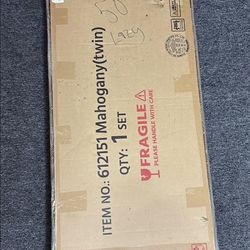 Yaheetech mahogany twin bed frame