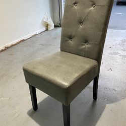Set Of 4 Grey Upholstered Accent Chairs - Gently Used (Good Condition) 