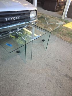 Glass Nesting Tables Set of 2
