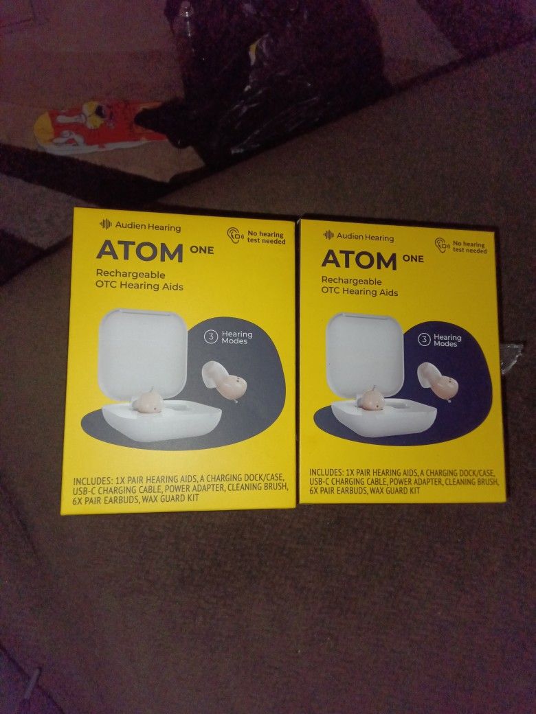 New Atom One Hearing Aids /$50 Each