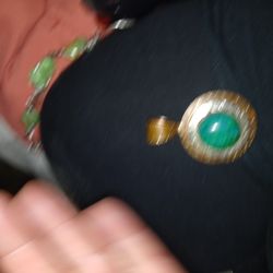 Jay King silver and copper pendant with chrysocolla