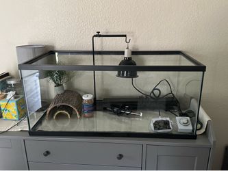 Aquarium Setup with Heat Lamp/UVB Bar/Submersible Heater
