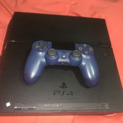 PS4 with blue remote control