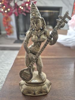 Goddess Saraswati Brass