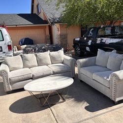 Couches Set.  Used.  Need Clean Little Bit.  Delivered Available Small Fee 