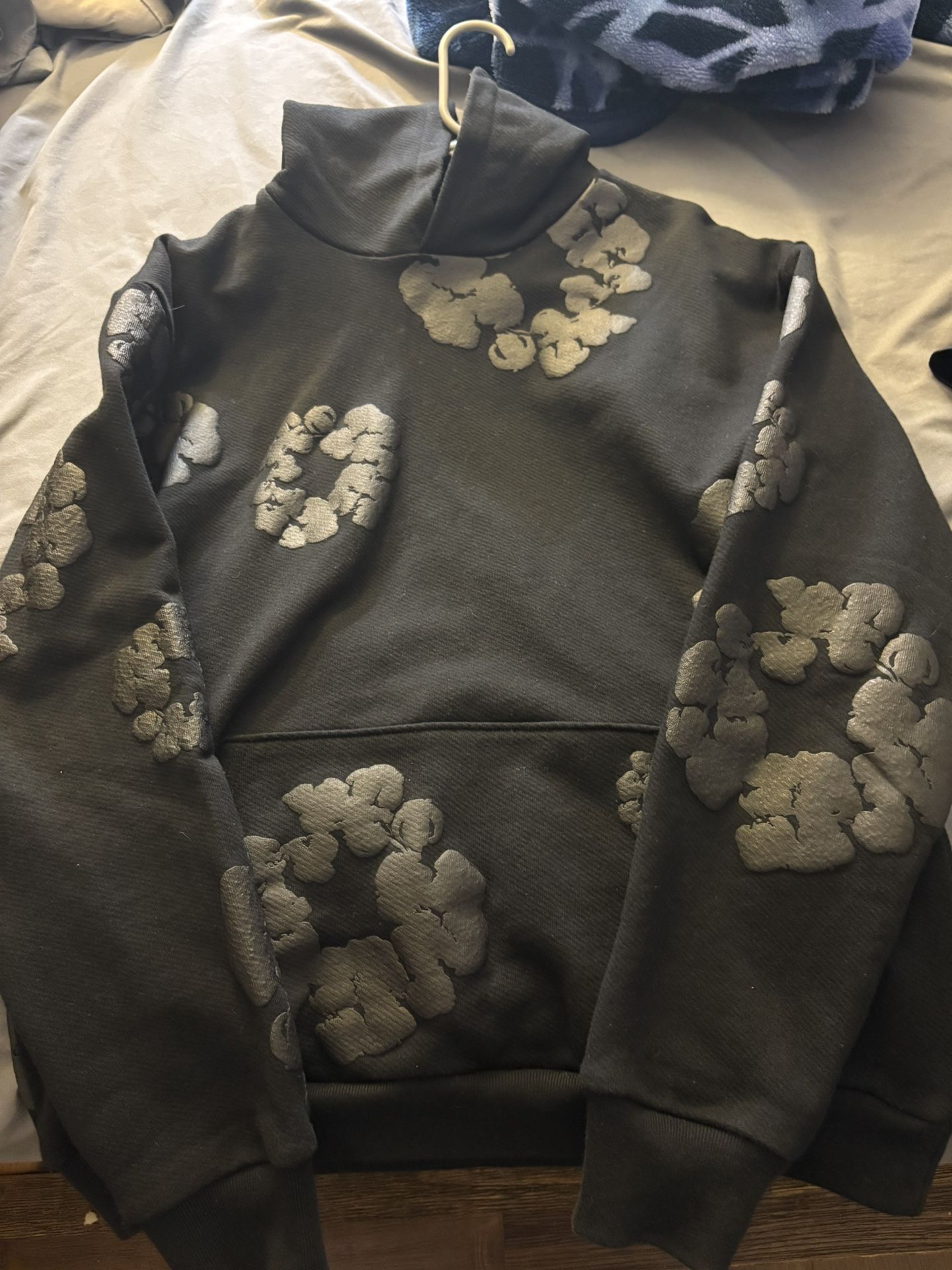 Black On Black Denim Tear Hoodie