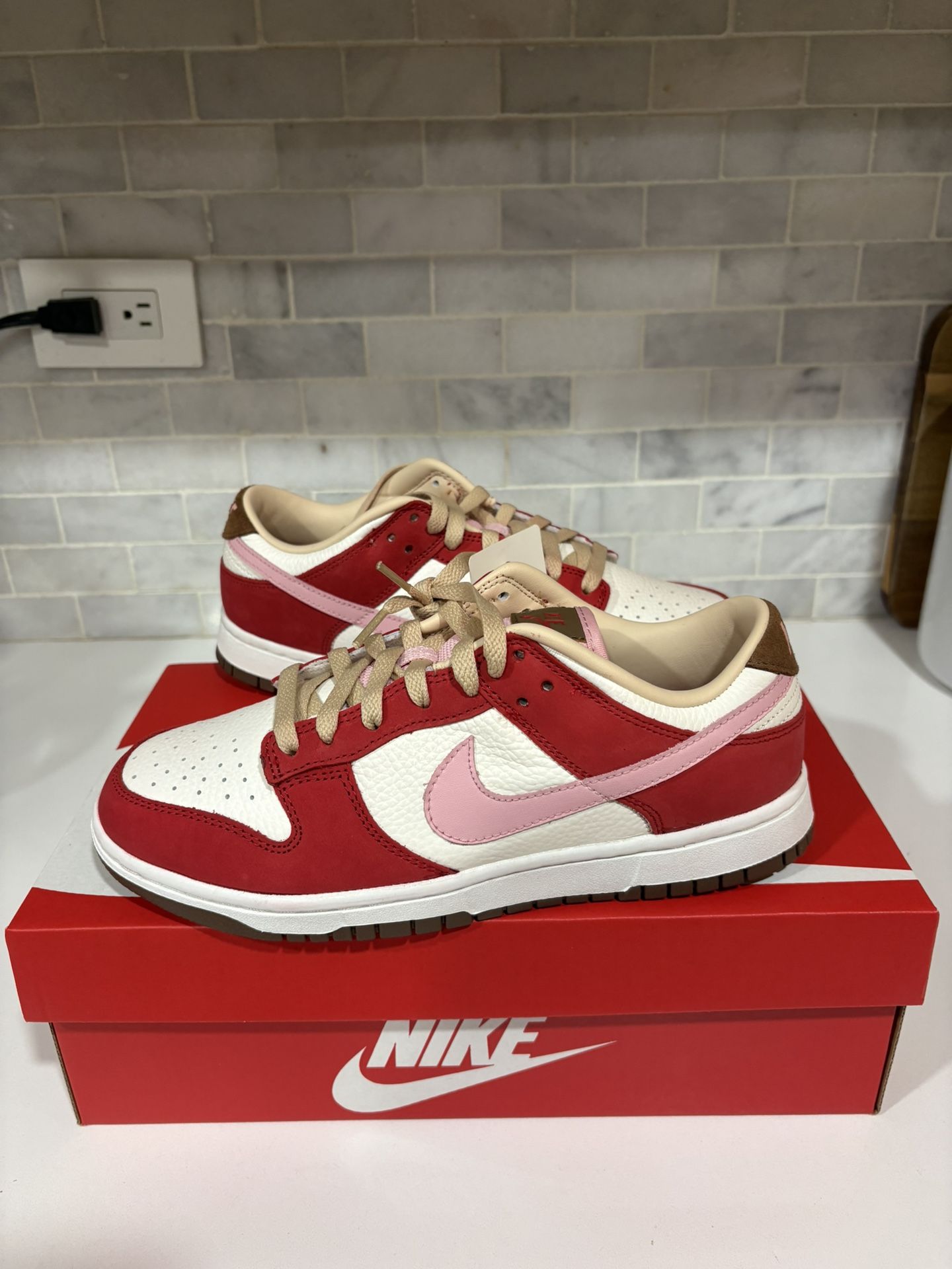 Nike Dunk Low Sail And Sport Red NWT