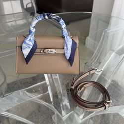 Unbranded Mini Kelly Style Etoupe Bag 
