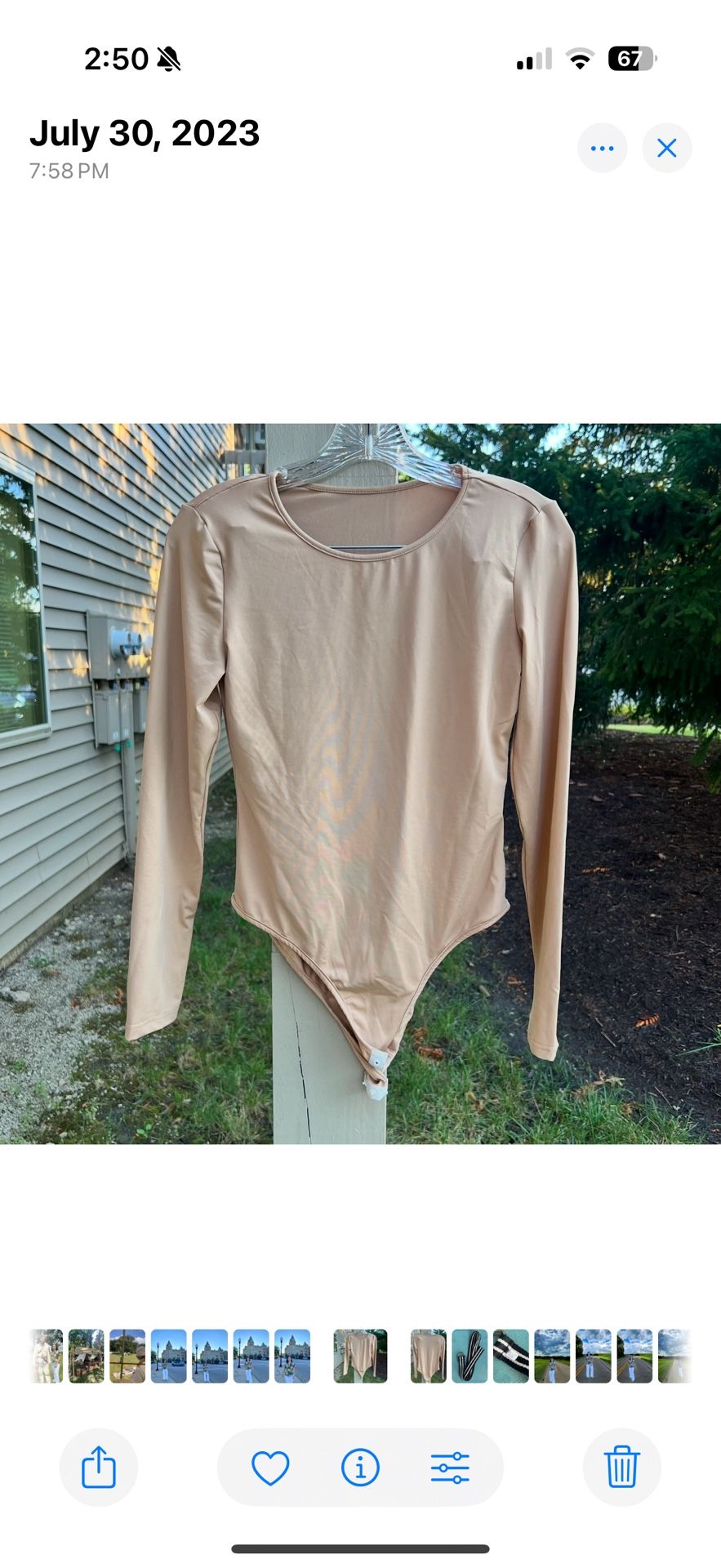 Women's Tan and brown bodysuit #bodysuit