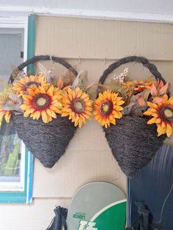 Two  20x13  woven. Hanging flower Aragements