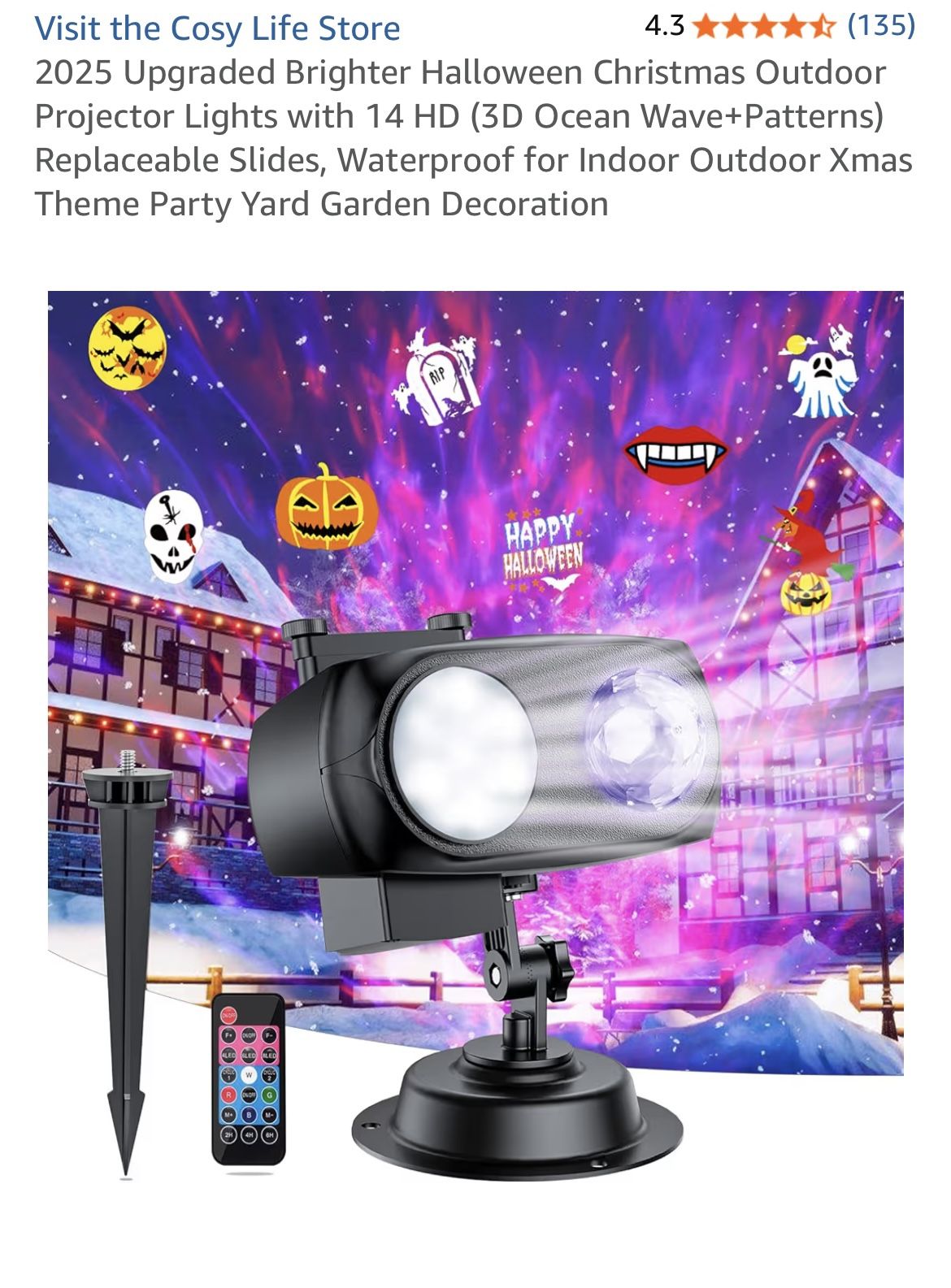 Brand New : Halloween Christmas Outdoor Projector Lights