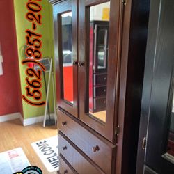 Brown Tall Wardrobe Pinewood Chest Cajonera Nueva Bonita 