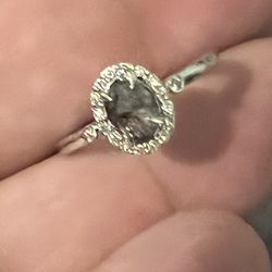 unique salt and peper diamond ring.  14k white gold