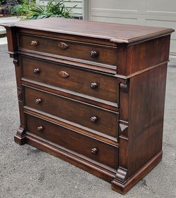 Antique Walnut Chest of Drawers, c. 1860s - Galena IL Hotel Provenance, Original Finish, 48 in.
