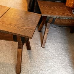 2 Whisky Barrel End Tables