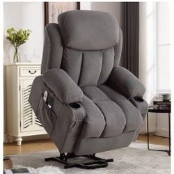 Power Lift Recliner Chair for Elderly, Ergonomic Power Recliner Chair with Heat and Massage, Powerlift Chair with Side Pocket, USB Charge Port, Remote