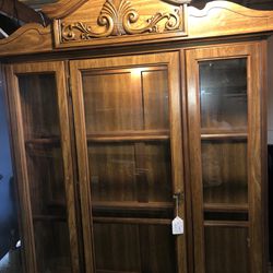 Oak China Cabinet 2 Pieces 
