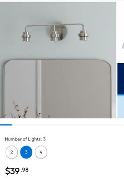 Style Selection Mix And Match 3 Light Vanity Light Retail Price $40