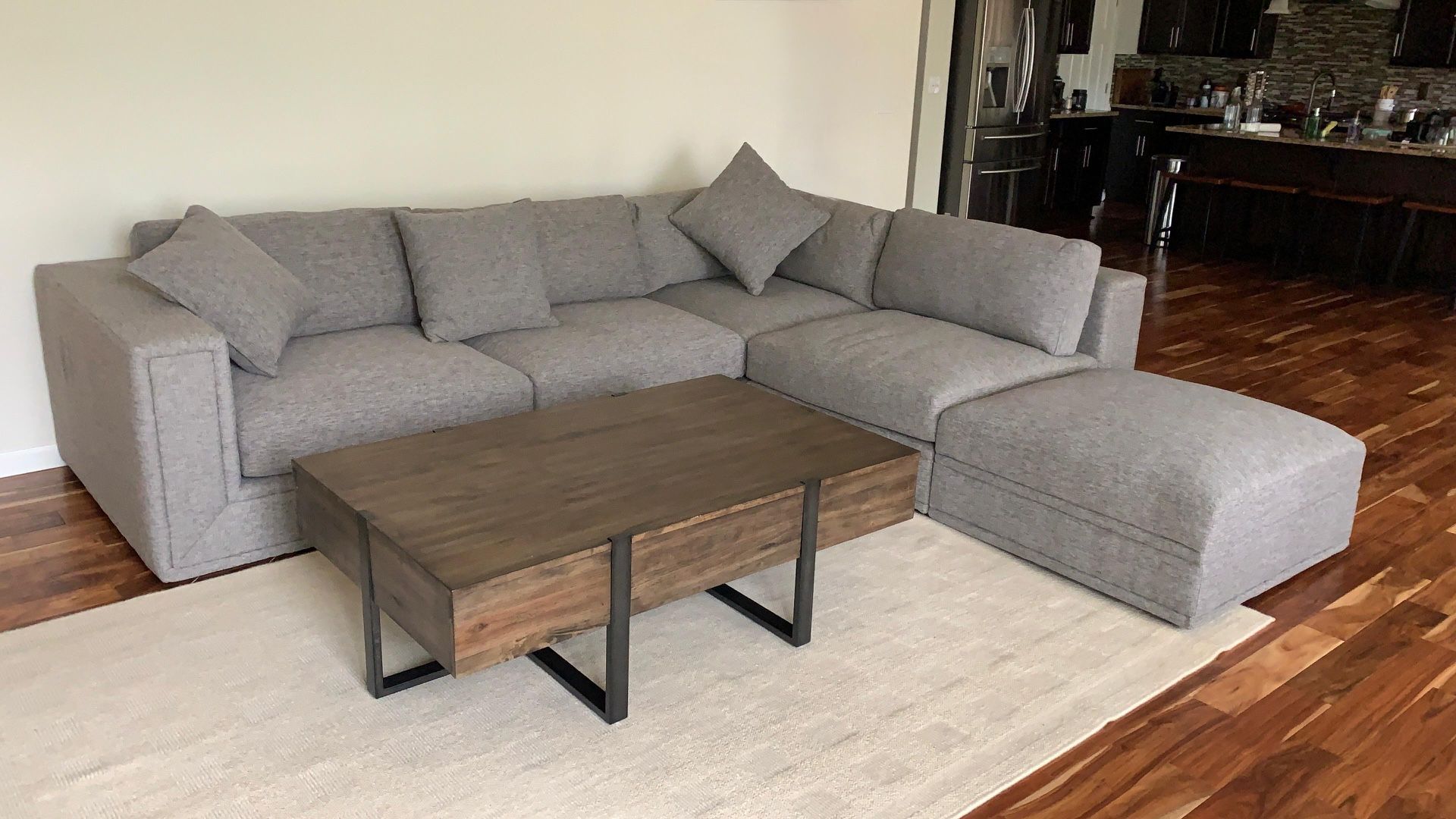 Macy’s L Sectional With Ottoman Gray