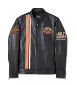 Harley Davidson 120th Anniversary Leather riding jacket brand new with tag!