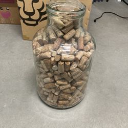 Old 5 gal. Glass Jar With Wine Corks