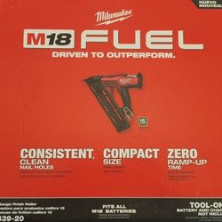 MILWAUKEE 15 GAUGE GEN 2 FINISH NAILER NEW $260