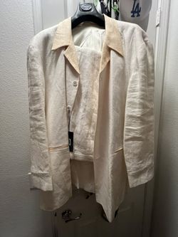 Men’s 2-Piece Linen Blend Suit – Cream Beige – New With Tags – Wedding / Beach / Summer Outfit