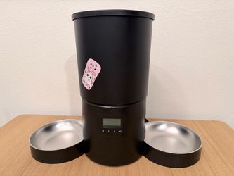 Automatic Pet Feeder with Two Stainless Steel Bowls