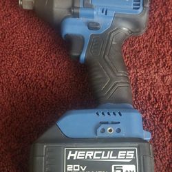 HERCULES 20V Brushless Cordless 1/2 in. Compact 3-Speed Impact Wrench) With Battery, No Charger. 