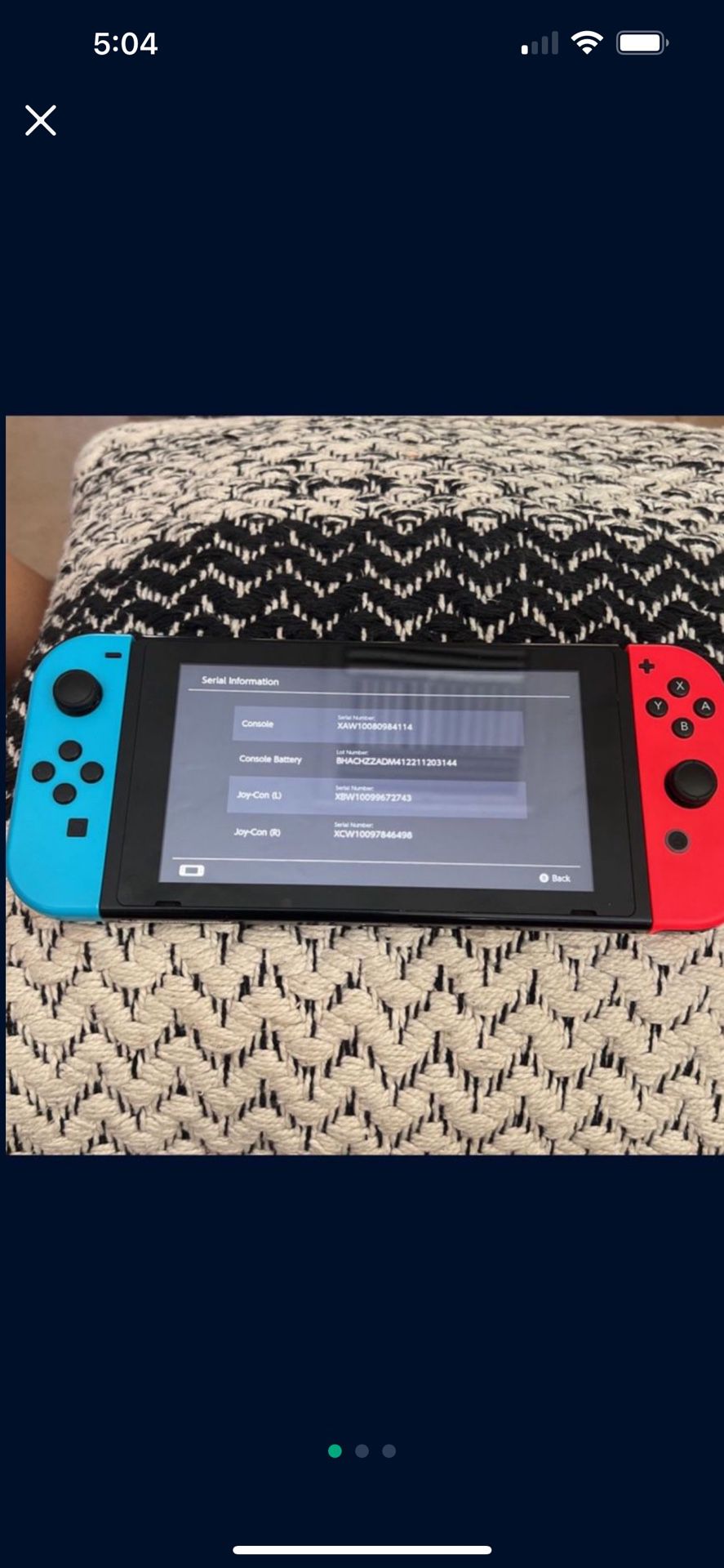 Unpatched XAW1008 Nintendo Switch 32gb- Version 1/hackable (Willing To Trade) Obo