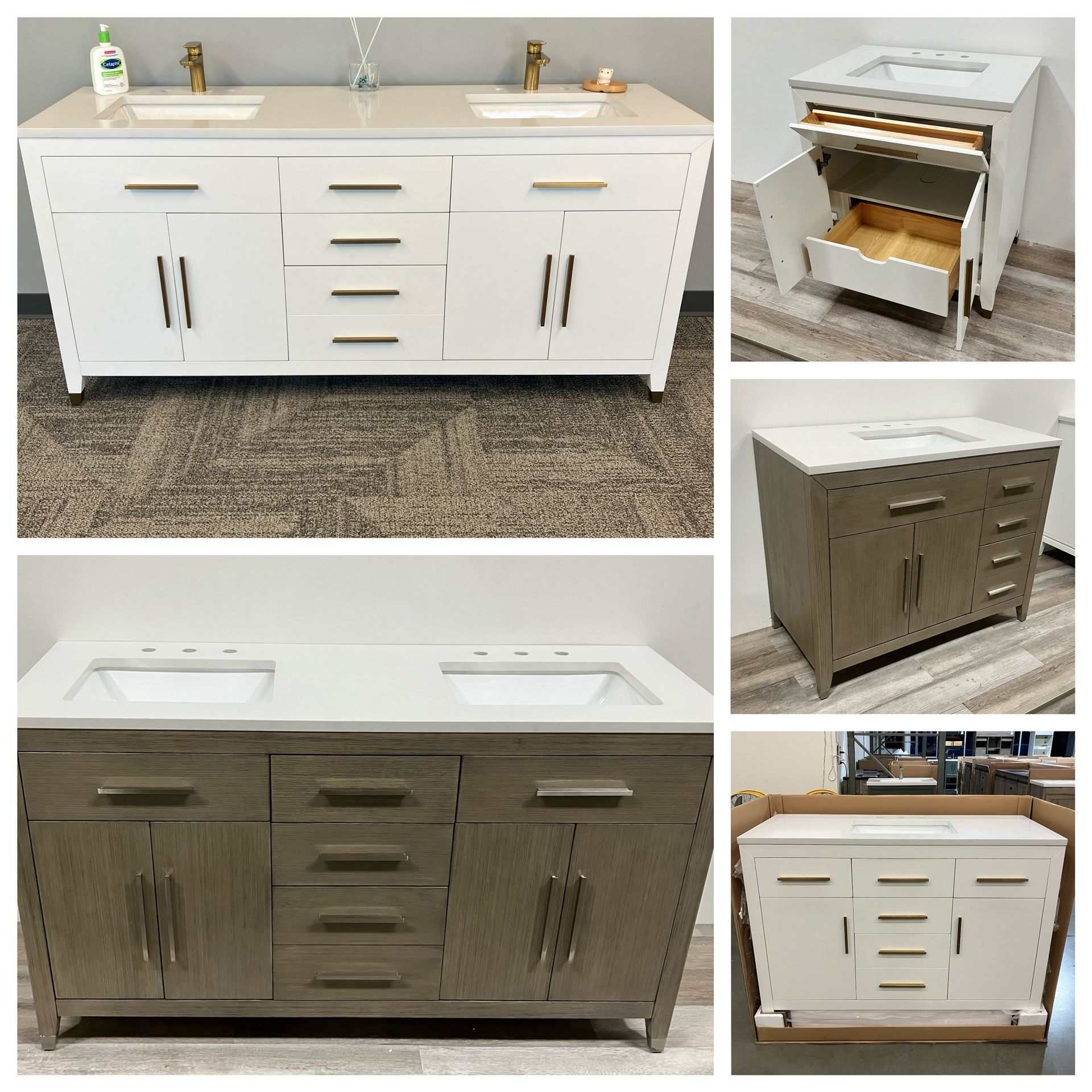 Solid Wood Bathroom Vanity Cabinet 30" to 72" Available Starting at $500