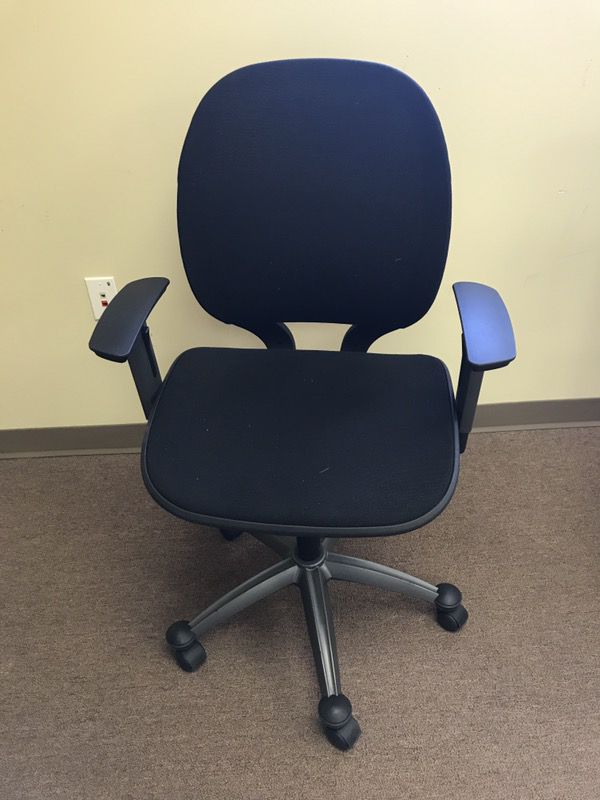 Office chair, a pair of 2, mental feet, mesh seat and back, good condition.