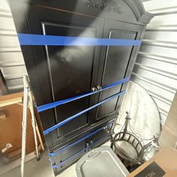 wooden entertainment center