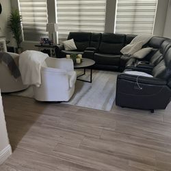 Leather Recliner Sectional 
