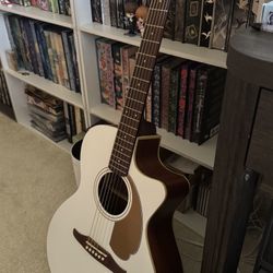 Fender Newporter Player Acoustic-Electric - Arctic White - 3 Months Old, Box + Soft Bag Case