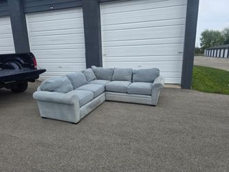 FREE DELIVERY!!! Light Blue Contemporary Steinhafels 2 Piece L Shaped Sofa Sectional