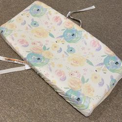 Plastic Changing Pad With Floral Cover 