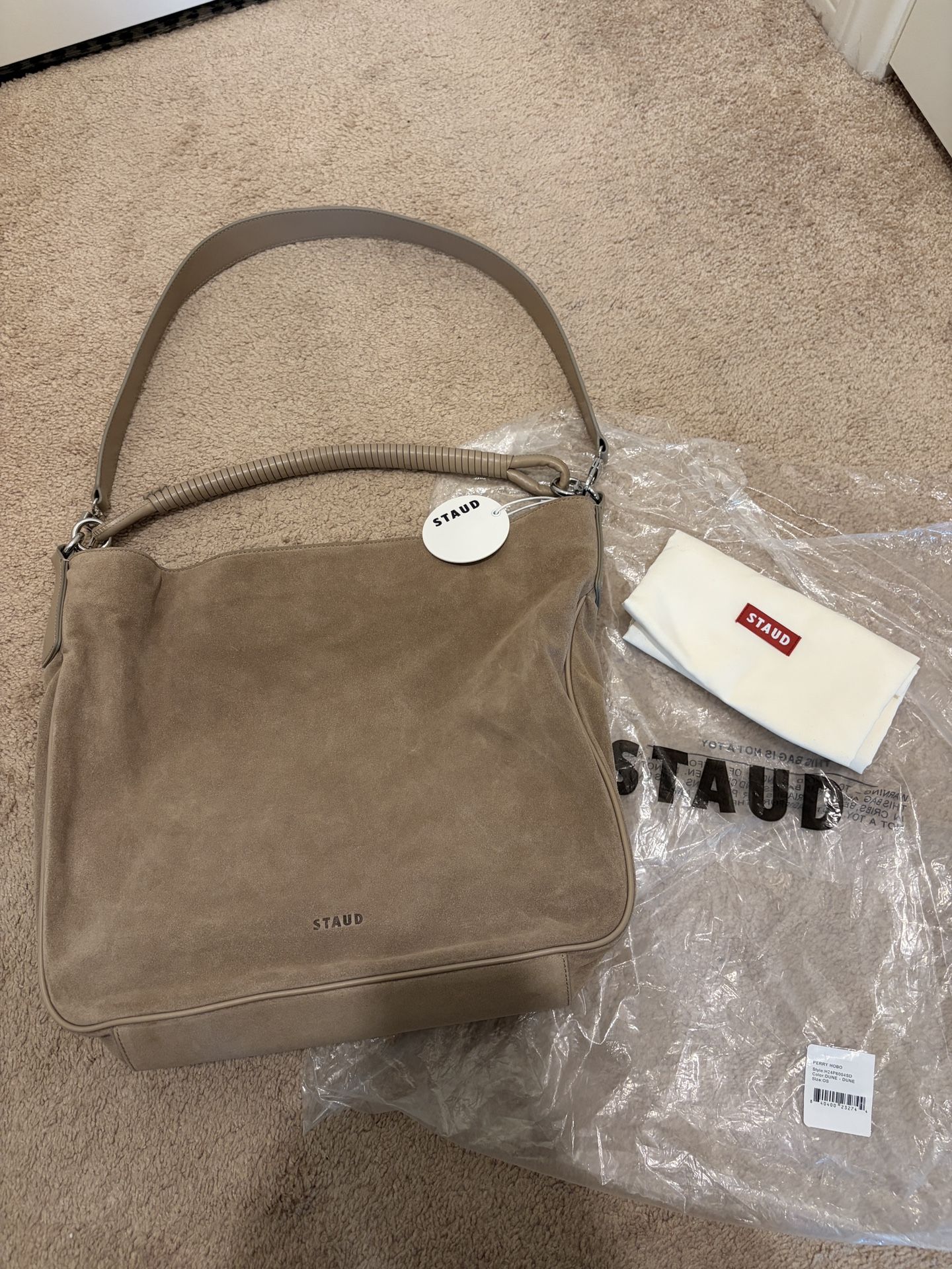 STAUD Women's Perry Hobo Bag, Suede And Leather