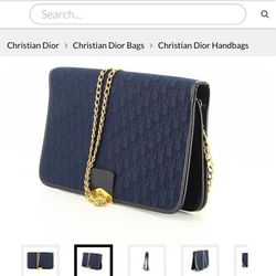 Christian Dior blue trotter 2 way bag Rare OBO