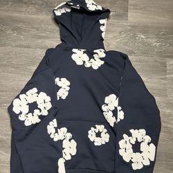 Navy Blue Brand New Denim Tear Hoodie