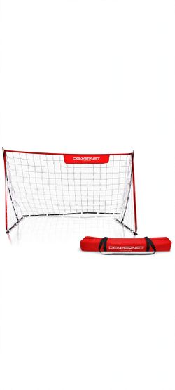 PowerNet Portable Soccer Goal, Collapsible Soccer Net with Fiberglass Poles
