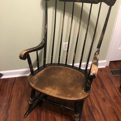 Distressed Wood Rocking Chair