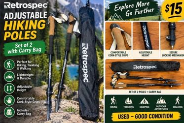 Retrospec Adjustable Hiking Poles Set of 2