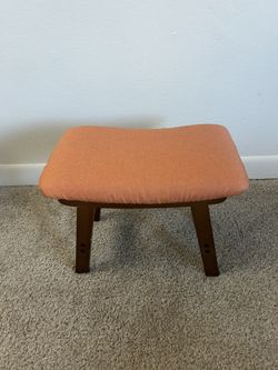 Orange Foot Stool,Ottoman,Bamboo Small Sofa Foot Rest Under Desk