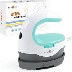 2 HTVRONT Heat Press Mini Heat Press Machine, Small Heat Press Portable Iron Press Machine for T Shirts, Hats, Heating Transfer Projects 2 FOR $50