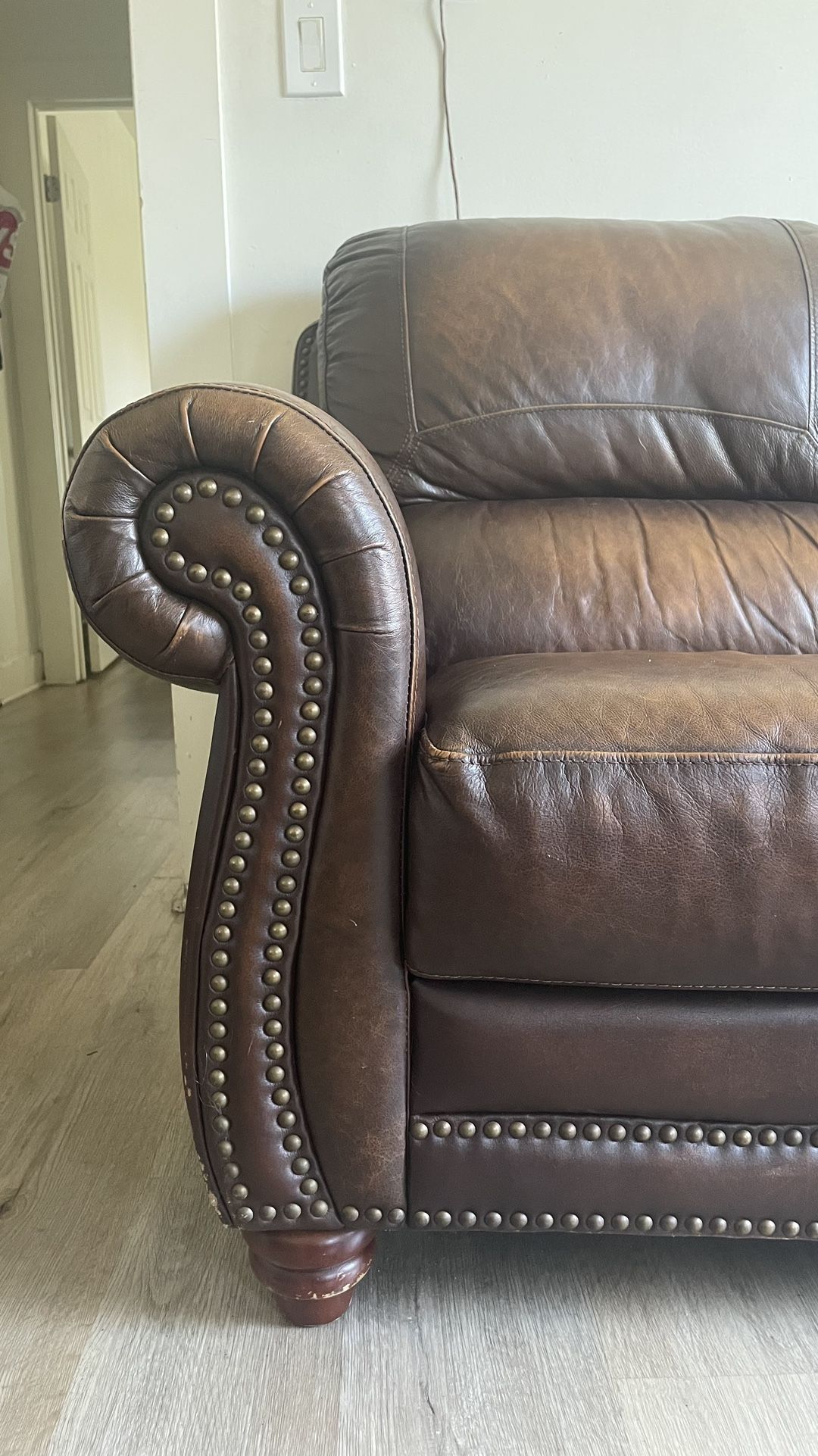 Leather Brown Couch Sofà