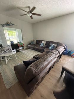Leather Couch Set (Electric RECLINERS) Brown