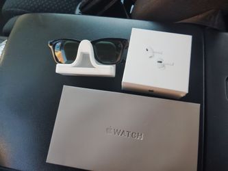 New iPhone watch , air pods pro and ray ban wayfarer meta ai